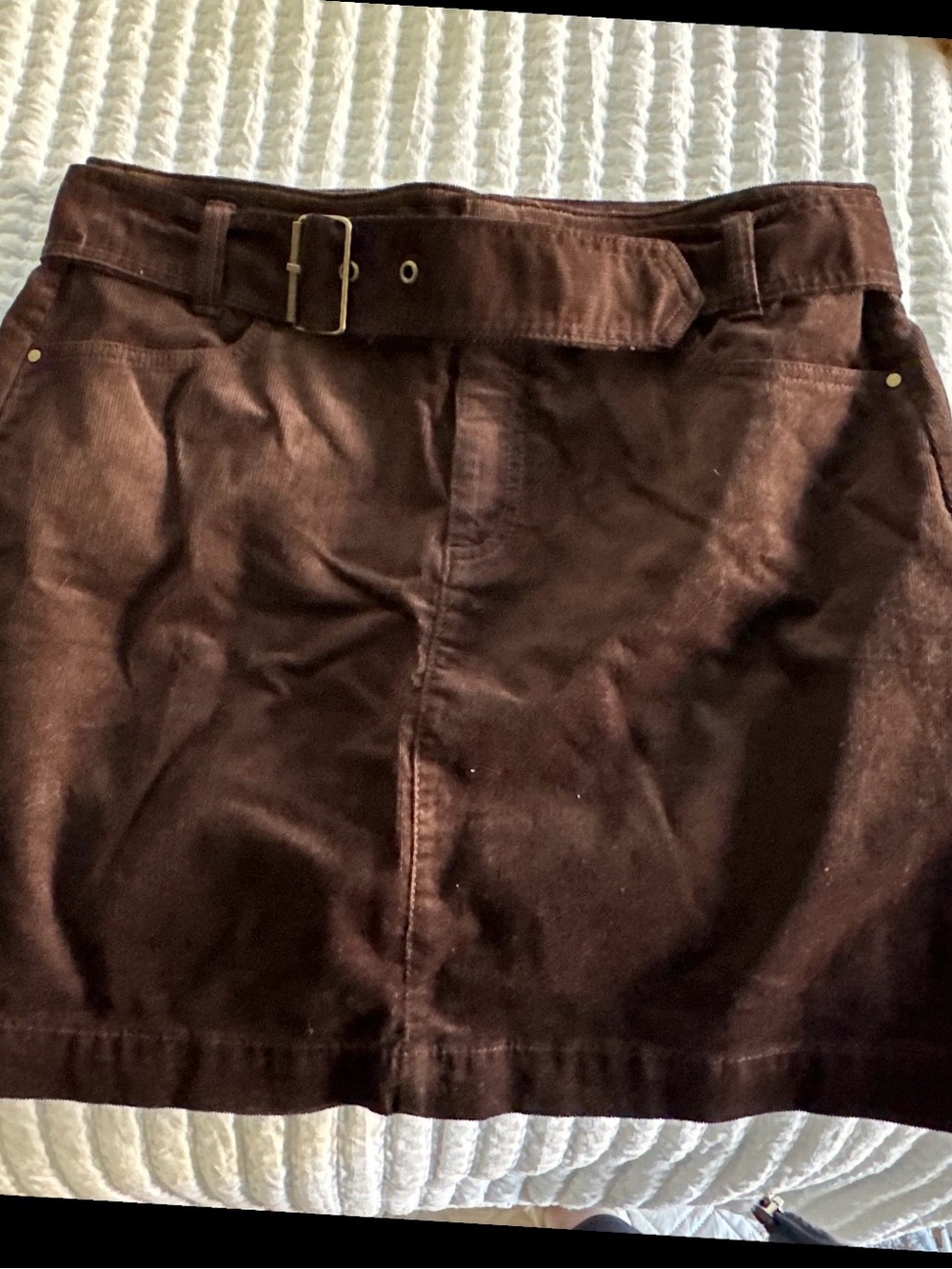 LOFT Brown Midi Skirt with Belt